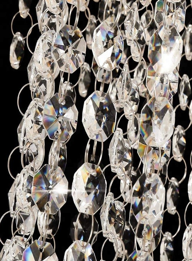 CRYSTA WORLD 4 Light Crystal Chandelier Luxury Light Lamp Round Crystal Rain Drop Pendant Light Fixture for Living Room Bedroom.(FIX) (Warm White) - Image 2